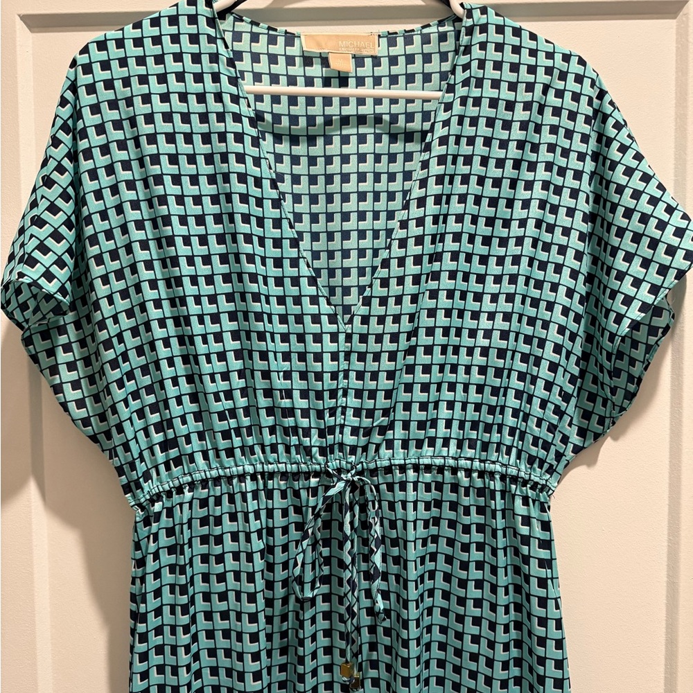 Michael Kors Teal Geometric Dress